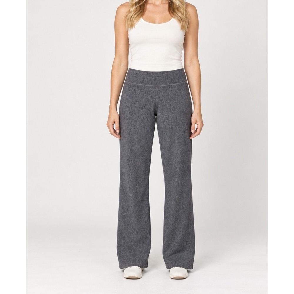 Pact Organic Cotton Straight Leg Yoga Pants Charcoal Heather Gray XXL Womens